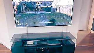 Fit German teen 18+ fucks her Step-Brother while he plays video games