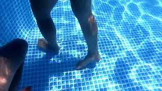 Risky Sex In The Pool Outside 9 Months Pregnant