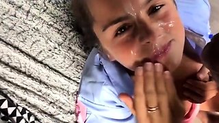 Deutscher Amateur bekommt Gesichtsbehandlung von einem Einwa