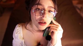 My beautiful stepsister cheats on her boyfriend but never hides it talking to him during our sex