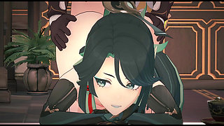 Genhin Impact - Xianyun Craves Big Black Cock After Getting Bored of Average Dick - 3D Hentai Animation