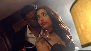 Brunette Vanessa & dark-skinned stud Troy indulge in steamy interracial fun