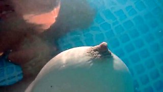 Skinny Dipping and Teasing in the Garden Pool - Amateur Teen