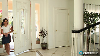 Flat Teen Zoe Bloom Catches a Ride to Pound-town and a Load on Her Face