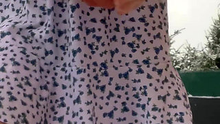 Girl Masturbates and Pees in the Garden