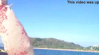 Small Asian Babe Gets Cummed After Beach Fun