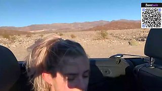 A platinum-blonde youthfull adult damsel likes a public