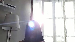 Very hot busty brunette solo masturbation on webcam