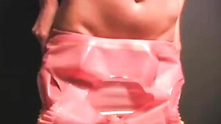 Latex Strip Tease and Pussy Rubbing