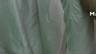 I Help My Aunty Inflate the Mattress While Touching Her Ass with My Cock
