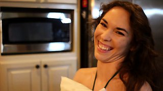 Cute curly brunette solo webcam masturbation
