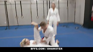 Karate sweethearts share their instructor\u2019s Big Cock