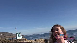 Fiona Peaches POV Car Blowjob and Cumshot - Amateur Blonde Sucks Cock in Public