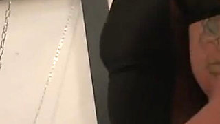 Humiliating blonde girl spanking