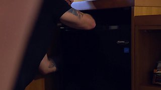 Wild flat MILF Dana Wolf fucks with her cameraman wearing sexy bikini