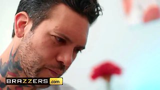 Small black Ana Foxxx foot massages a Big Cock - brazzers