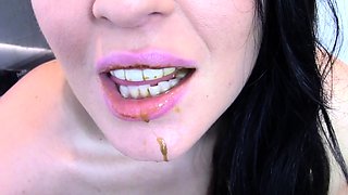 Small titted brunette teen slut fingering herself