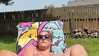 Hotwife Lexi Love Masturbates in the Yard While Neighbor Is Outside!