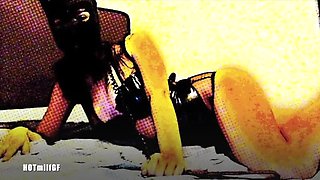 My Hot German MILF GF Takes Huge BBC Dildo Session - Masked Doggystyle & Close-Up Riding - Part 1