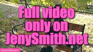Redhead Jeny Smith Teasing Her Ass and Pussy Outdoor Public Flashing