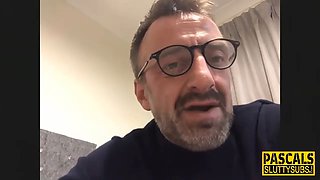 Big boobed call girl throats cock and gags