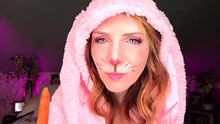 Femdom temptress with big tits plays with herself on webcam