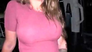 Cheating Big Bust MILF Car Hookup During Risky Night Passion