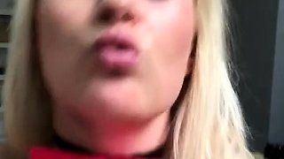 Big Boobed Blonde Masturbates With A Dildo In The Bathroom