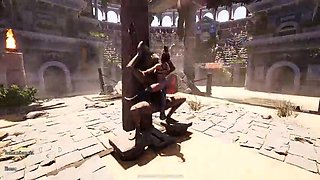 It was difficult, but Lara Croft's vag was able to sit on the humungous shaft of the awakened statue. THREE DIMENSIONAL Toon Game