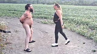 Amateur Femdom Ballbusting Outdoor - Miss JJ Chose Slave CBT & Cumshot