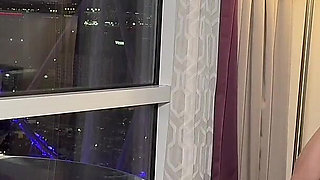 Husband Away on Business Hotel Window Creampie with His Lover
