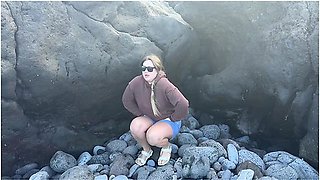 Shameless Girl Pissing On Public Beach Compilation