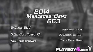 Huge boobs cougar and horny Latin washing car