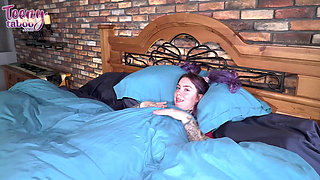 Sneaky Snuggler Step-dad Cums in Pandora Skye