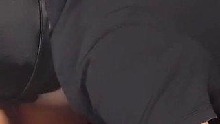 Face Dildo Chastity Slave Makes His Mistress Orgasm with Two Electric Toothbrushes on Her Clit