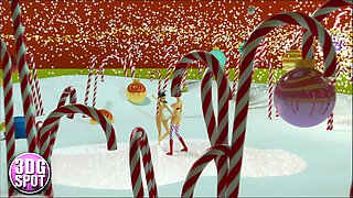 3DGSPOT - XXXmas Ditzy Dancers Wiggle Their Enormous Boobies! THREE DIMENSIONAL CARTOON!