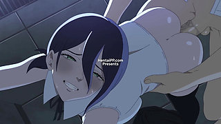 Reze Rides Him Reverse Cowgirl - Her Ass Bounces On His Big Cock As She Moans Loud, Taking Every Inch Deep