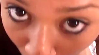 Sweet 18 year old redhead latina teen Magda Marie POV cum swallow blowjob
