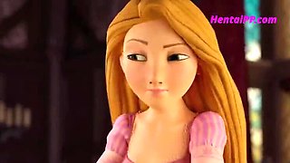 Rapunzel Hentai Fuck - Blowjob & Small Cock 3D Cartoon Parody