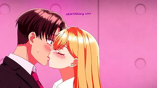 Anime college babe gets panties pulled by strict teacher
