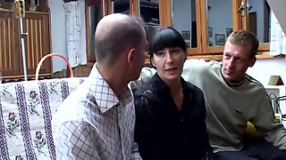 Big ass tattooed chick banged in threesome fuck