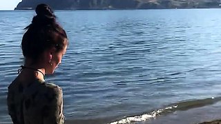 Massive juggs brunette fatty strips and jerks solo