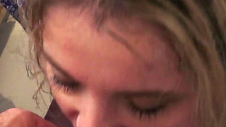 Milking stepson in the kitchen before his date