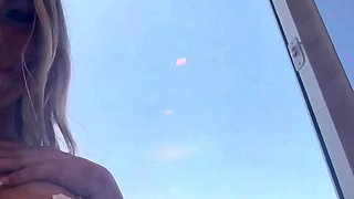 Sexy blonde milf riding that big cock on the bed