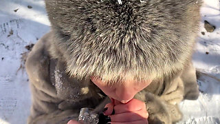 Vilu Vidish Is Sucking Dick in the Winter Forest
