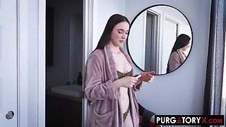 PurgatoryX - Hazel Moore Takes Skylo's Hard Cock in Doggystyle & Cowgirl - Petite Brunette with Bush
