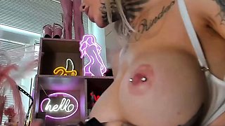 Big boob brunette masturbates on webcam