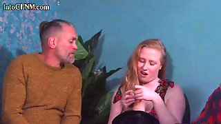 Pretty tied babe pussysmashed by DILF