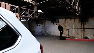 French MILF Rough Anal Threesome in Parking Lot