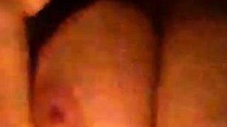 Hot brunette big boobs toying pink pussy